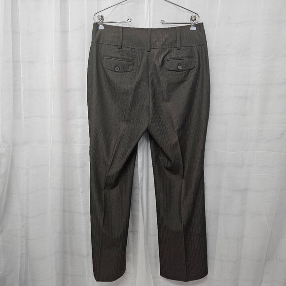 Dressbarn Brown Striped Trousers Y2K Business Office Bootcut 10 - Picture 7 of 13